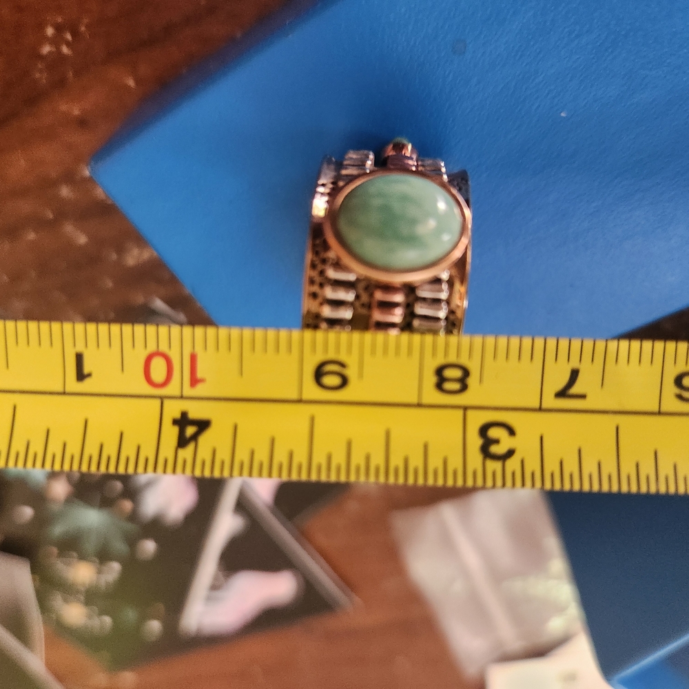 Amazonite Silver Gold Copper Spin Ring - image 5